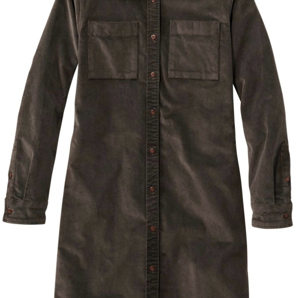 L.L. Bean Heritage Dark Brown /Coal Dust Corduroy Shirt/Dress/Jacket Size 2X NWT - Picture 2 of 6